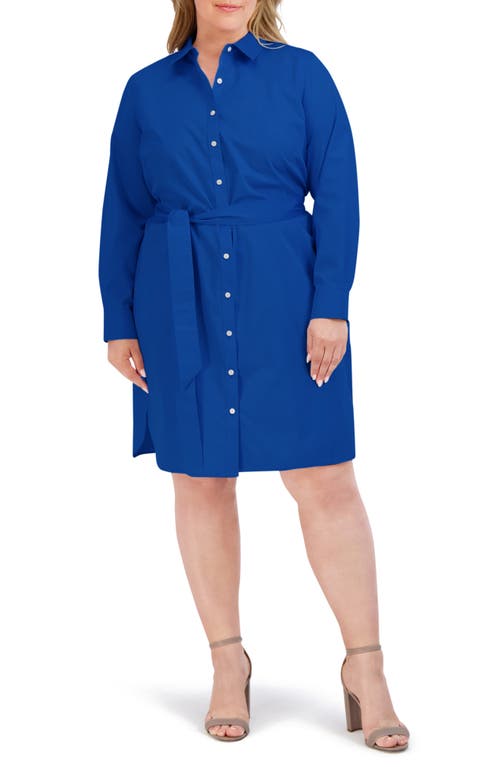 Rocca Long Sleeve Popover Shirtdress in Royal Blue