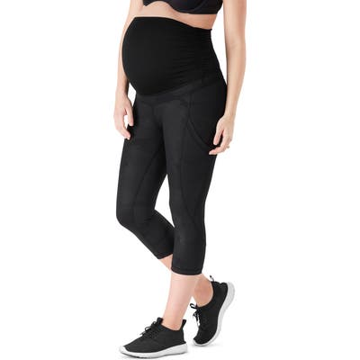 Belly Bandit Activesupport Power Capri Maternity Leggings, Black