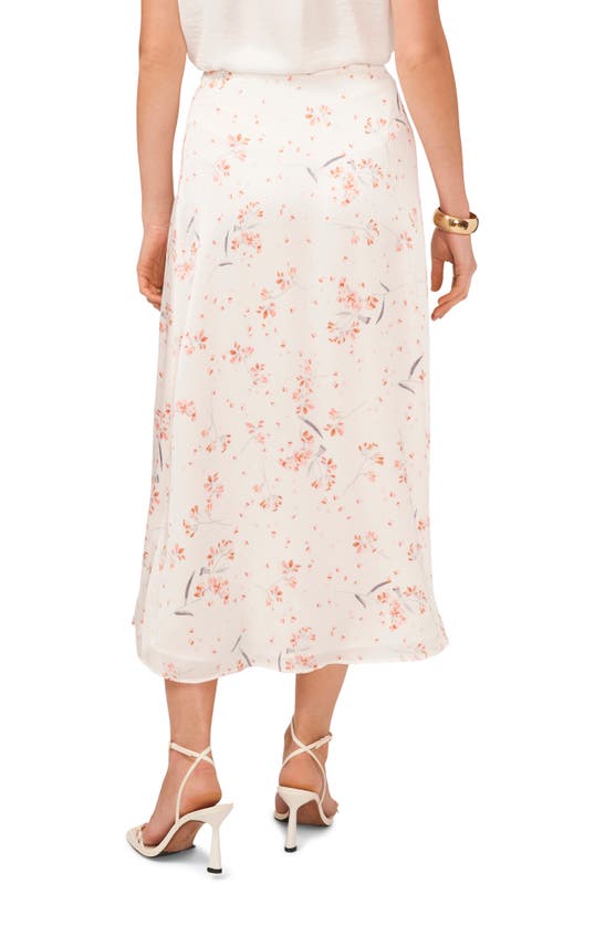 Shop Vince Camuto Floral Print Midi Skirt In New Ivory
