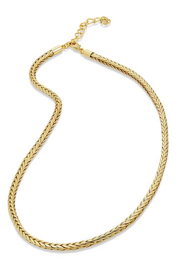 Savvy Cie Jewels 18k Gold Plated Cylindrical Smooth Necklace In Yellow