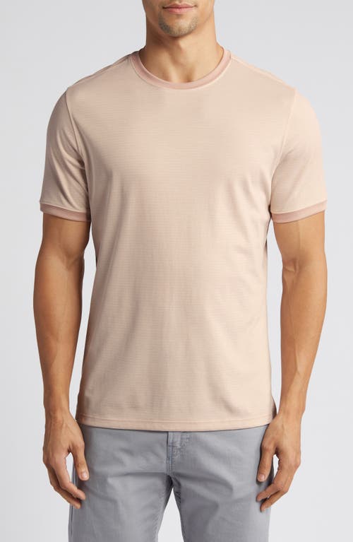 Forester Tipped Cotton T-Shirt in Pink