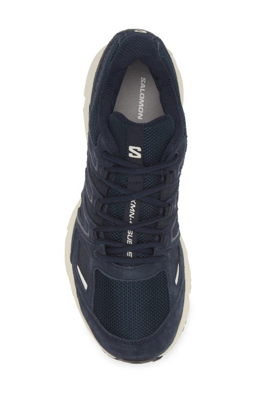 Salomon X-mission 7 Suede Sneaker In Carbon/vanilla/aloe Wash