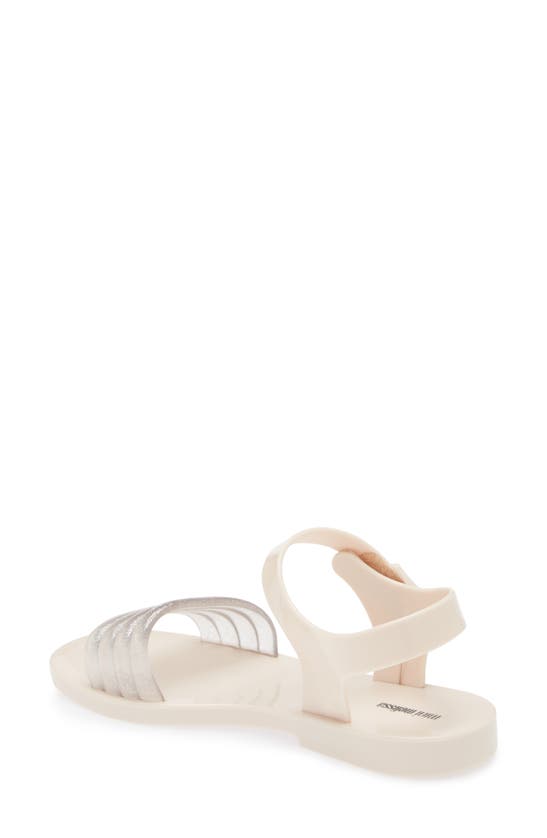 Shop Mini Melissa Kids' Mar Wave Sandal In Beige/ Glitter Beige