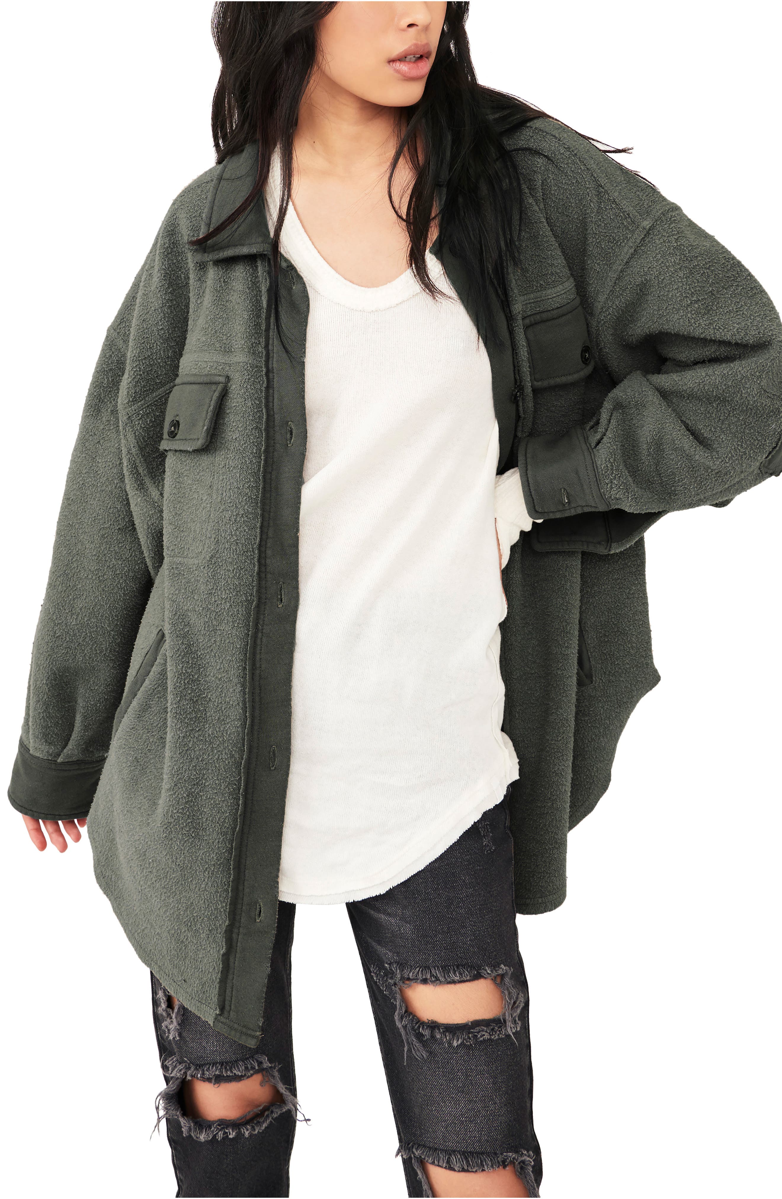 olive green long jacket womens