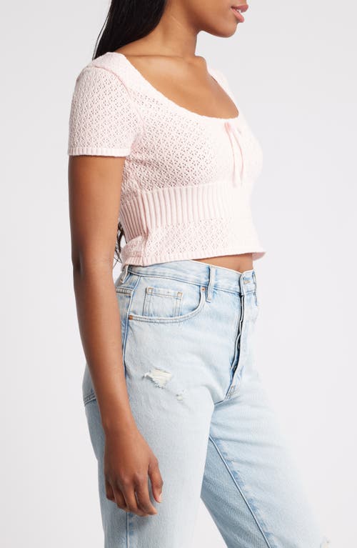 Shop Pacsun Evelyn Short Sleeve Sweater In Pink