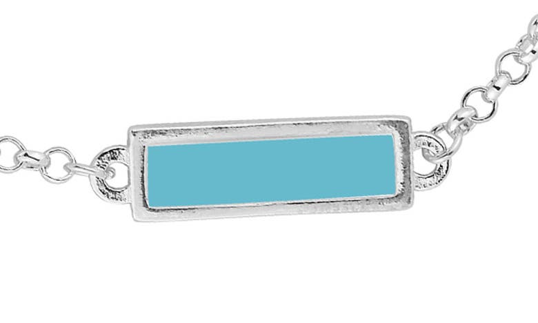 Shop Sphera Milano Synthetic Turquoise Station Necklace In Silver
