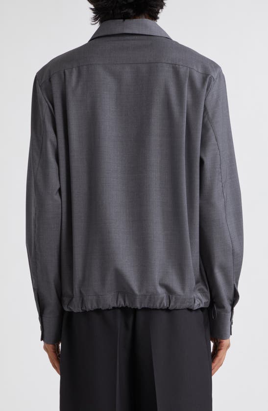 Shop Givenchy Wool Overshirt In Grey