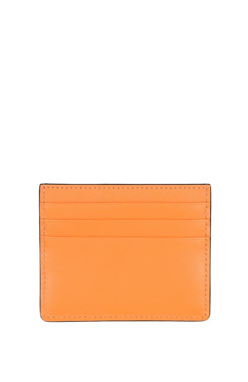 Shop Hyer Goods Upcycled Leather Card Wallet In Neon Orange