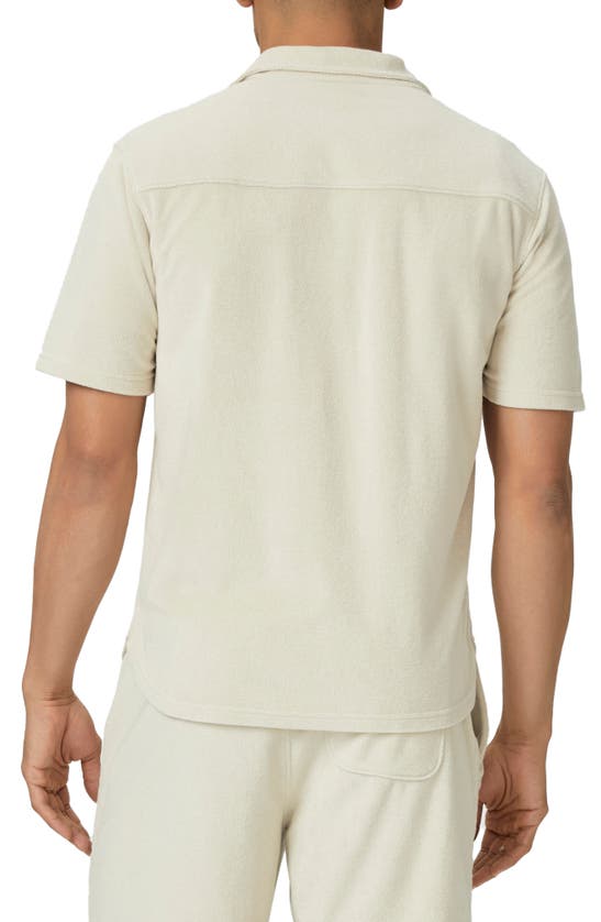 Paige Colvin Terry Cloth Camp Shirt In Macadamia