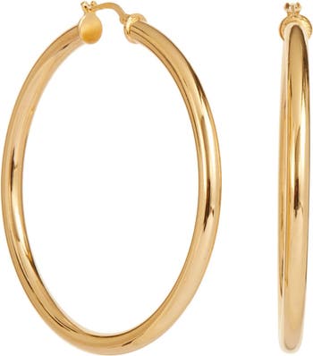 Italia D'Oro High-Polish Knife Edge Double Oval Earrings 14K Yellow Gold