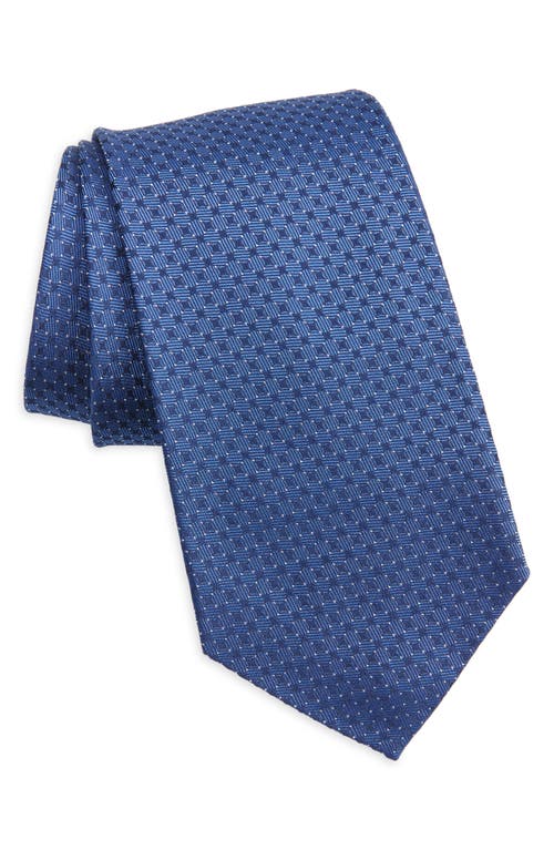 Shop Ralph Lauren Purple Label Bond St. Geometric Silk Tie In Blue