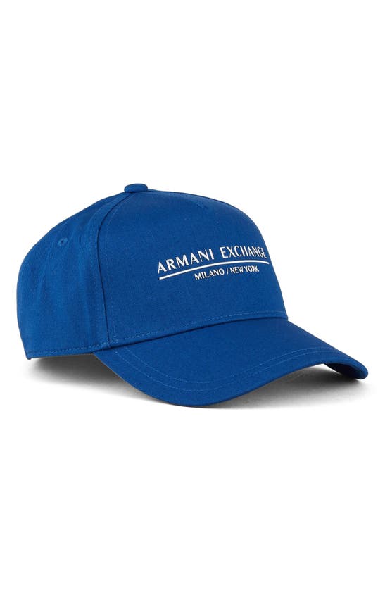 Armani Exchange Logo Baseball Cap In Blue