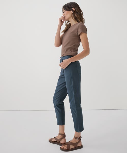 Shop Pact Organic Stretch Twill Denim Slim Straight Pant In Slate Blue