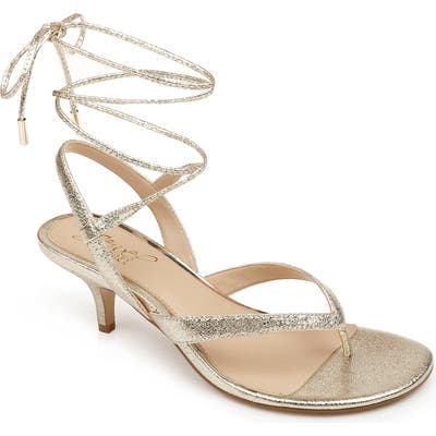 Jewel Badgley Mischka Nolin Lace-Up Sandal, Metallic