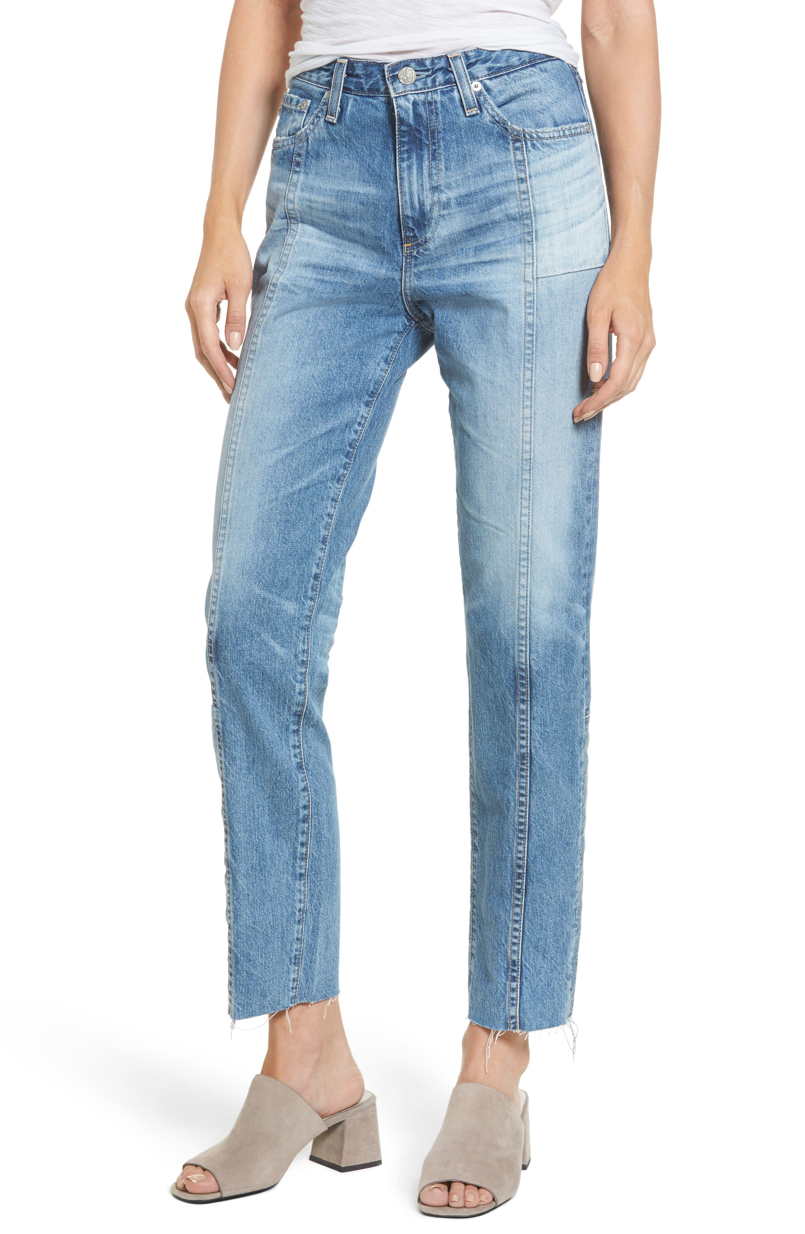 raw edge hem jeans