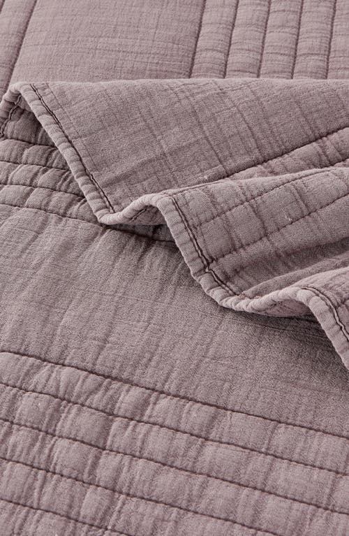 Melange Home Stone Washed Quilt & Sham Set In Eggplant