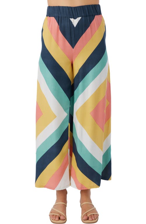 Isha Print Wide Leg Cover-Up Pants in Navy Multi Colored