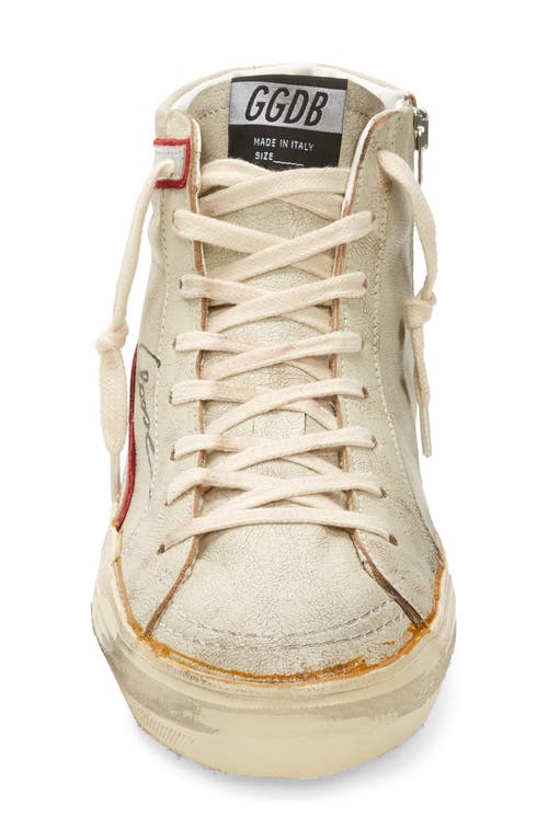 Shop Golden Goose Slide High Top Sneaker In White Ecru/bluette/silver