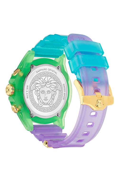 Versace Icon Active Chronograph, 44mm In Transparent Green