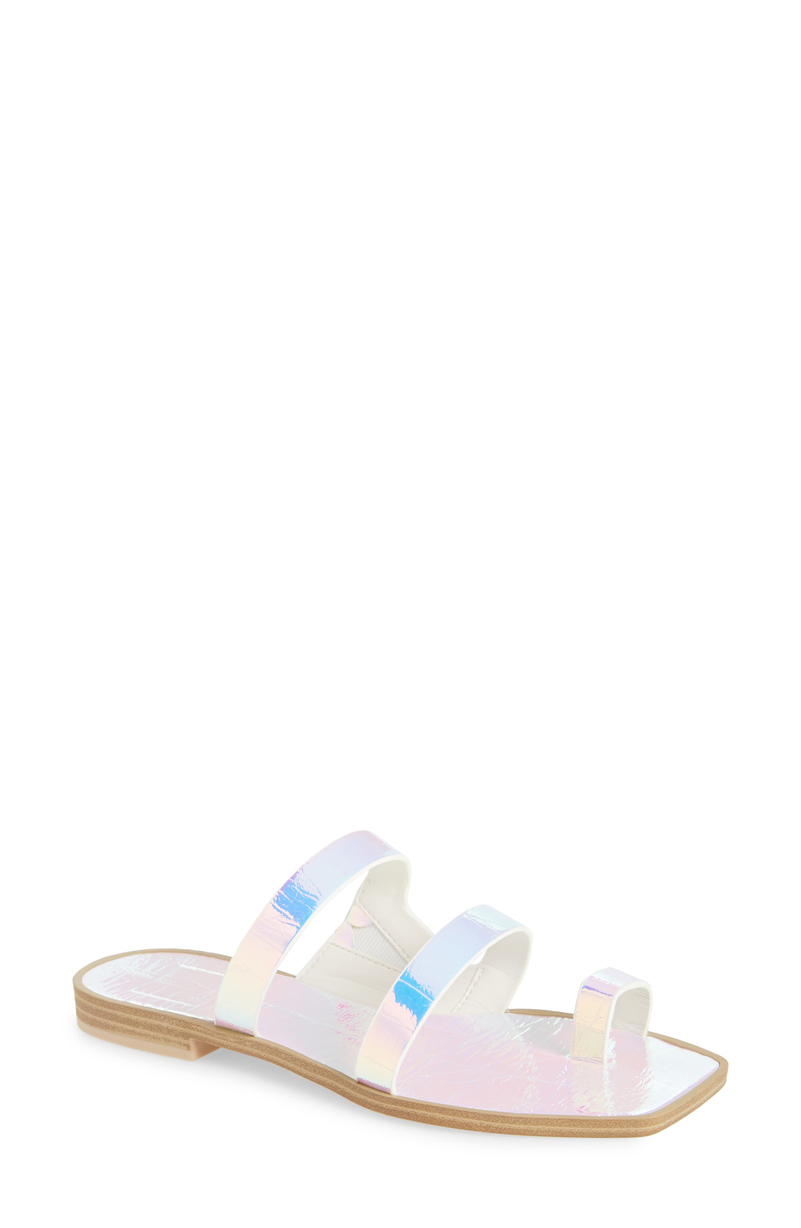 dolce vita isala 3 croc textured slide sandal