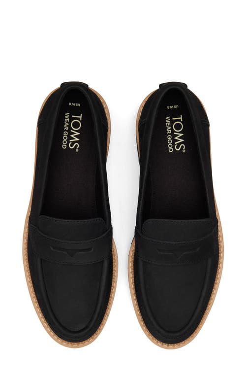 Toms Cara Platform Penny Loafer In Black