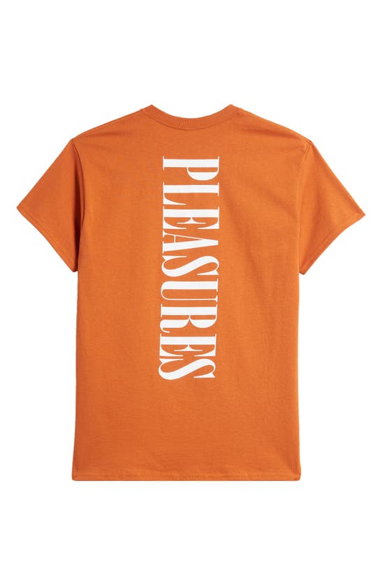 Shop Pleasures Vertical Cotton Graphic T-shirt In Texas Orange