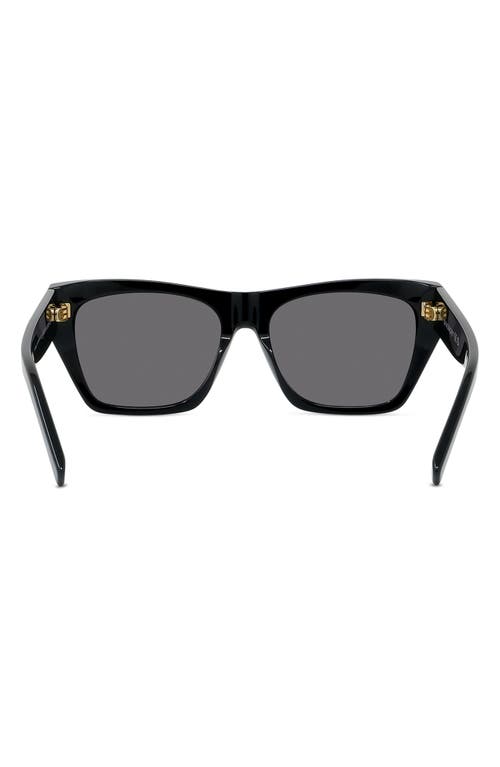 Shop Givenchy Gvday 55mm Square Sunglasses In Shiny Black/smoke