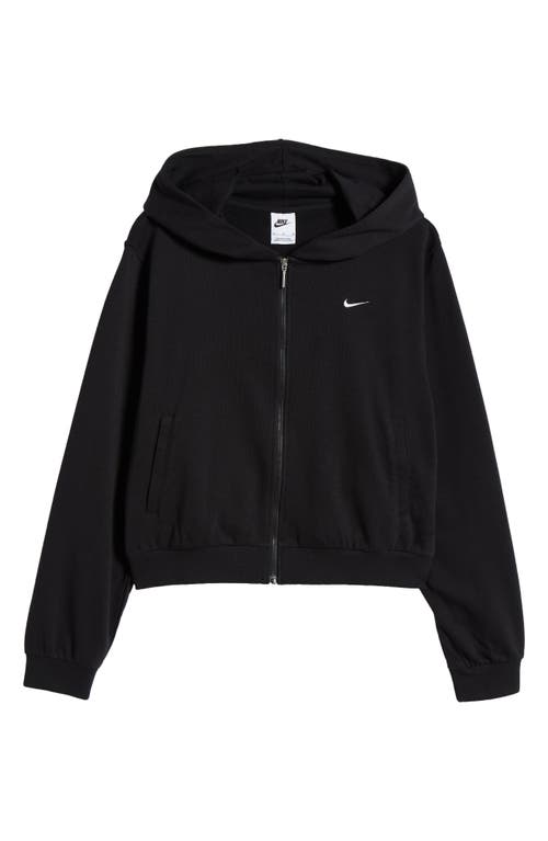 Shop Nike Sportswear Chill French Terry Full Zip Hooded Jacket In Black/sail