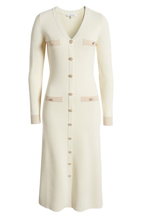 Zoe And Claire Button Detail Long Sleeve Midi Sweater Dress