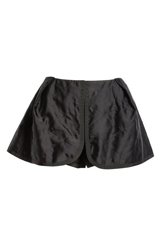 Sacai Quilted Satin Shorts In Black