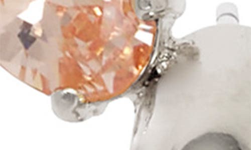 Lady Grey Tilt Hoop Earrings In Silver/peach