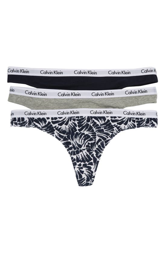 Calvin Klein Logo Assorted Thongs In 19s Sl/gh/batik