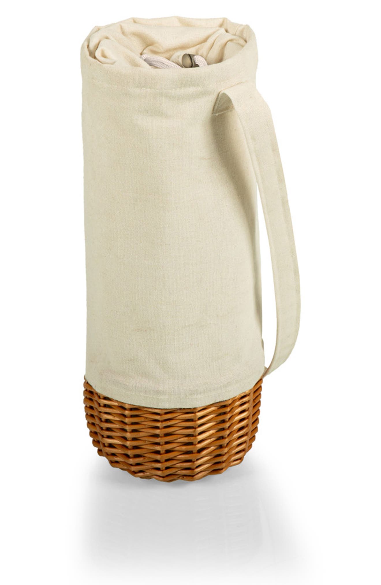 PICNIC TIME MALBEC INSULATED CANVAS AND WILLOW WINE BOTTLE BASKET
