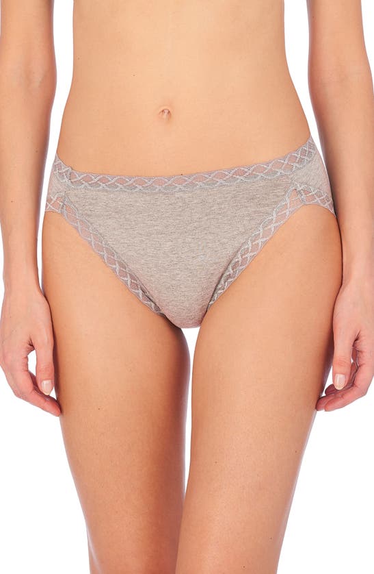Natori Bliss French Cut 3-pack Brief 152058mp In Light Grey Heather/lime Cream/java