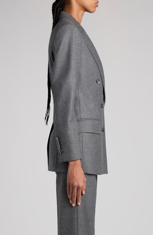 Shop Tom Ford Double Breasted Virgin Wool Twill Blazer In Ig164 Grey Melange