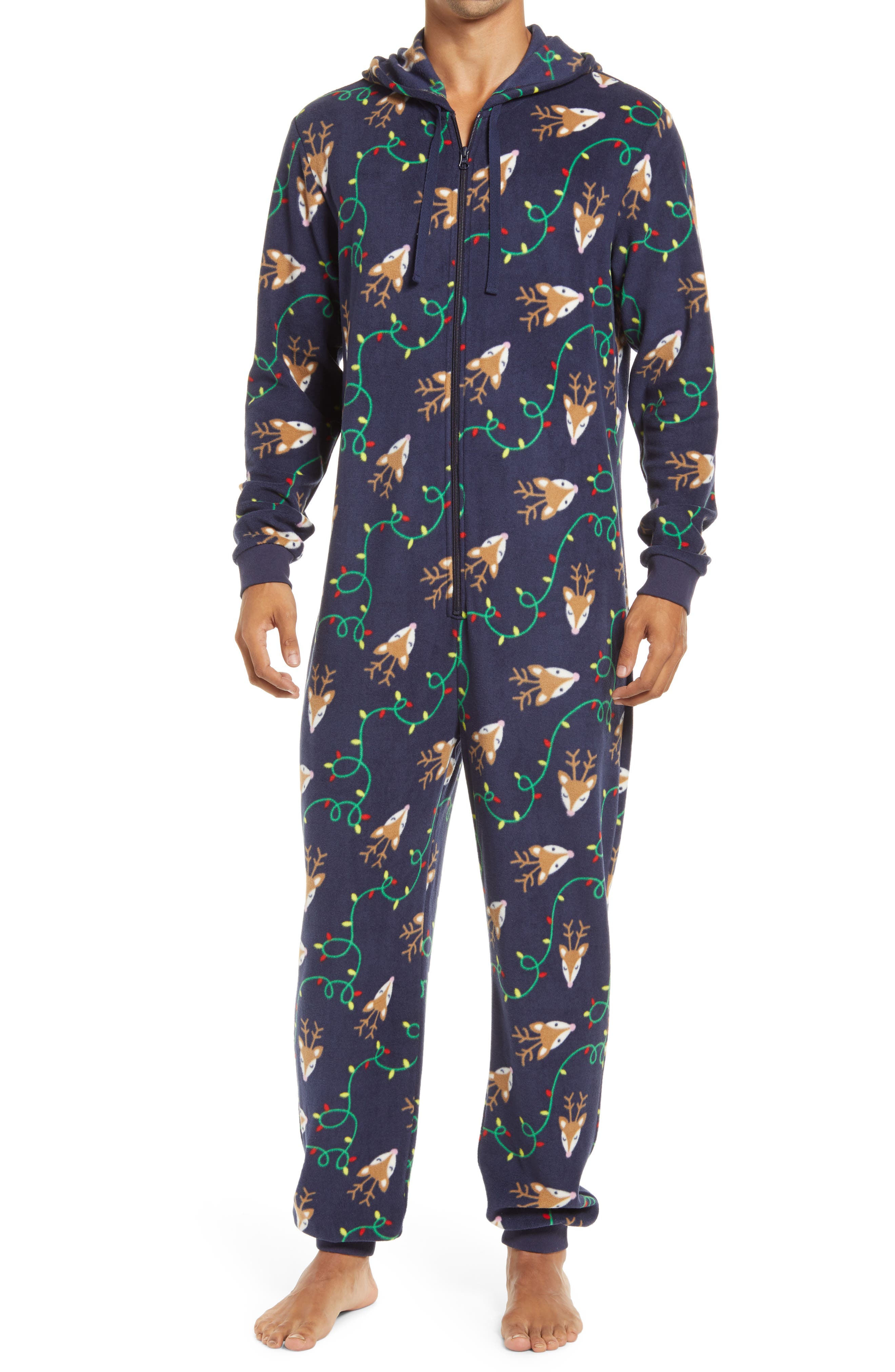 Nordstrom Fam Jam Microfleece Hooded Jumpsuit Pajamas Nordstrom