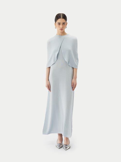 Gobi Mongolian Cashmere Lightweight Silk Cashmere Capelet In Ice Flow