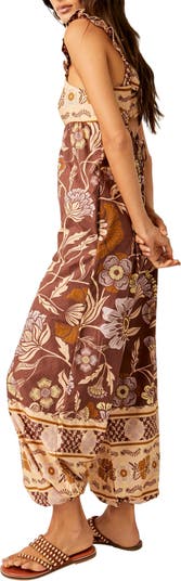 Free People Bali Albright Floral Cotton Jumpsuit