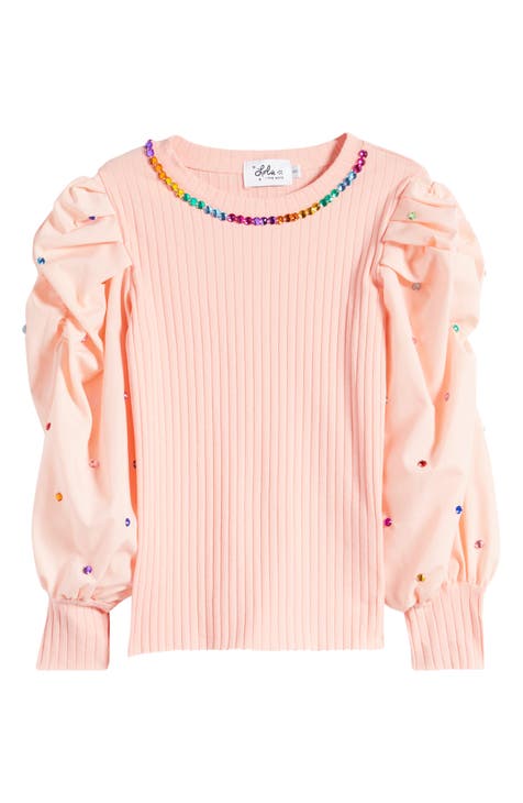 Lola + The Boys Chicago Gem Sweatshirt - Pink, 14