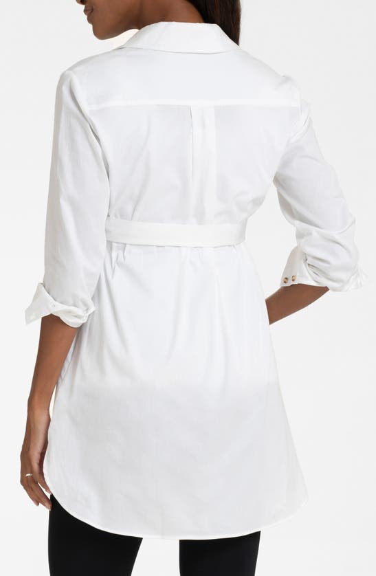 Shop Seraphine Maternity Button-up Tunic Shirt In White