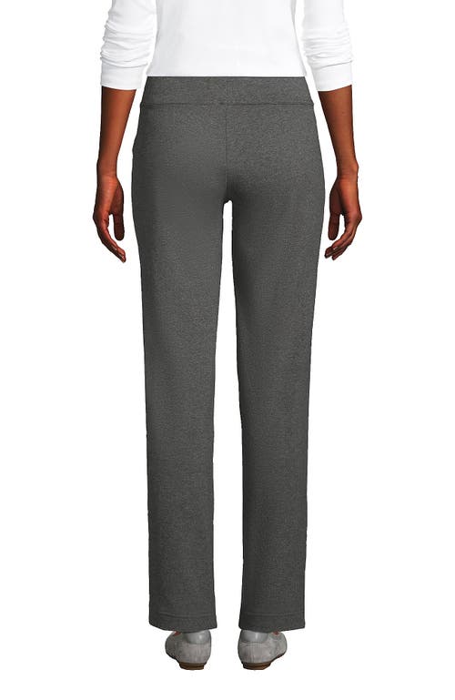 Lands' End Starfish Mid Rise Straight Leg Pants In Charcoal Heather