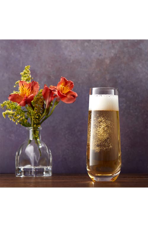 Joyjolt Milo Set Of 4 Crystal Mimosa Flutes In Clear