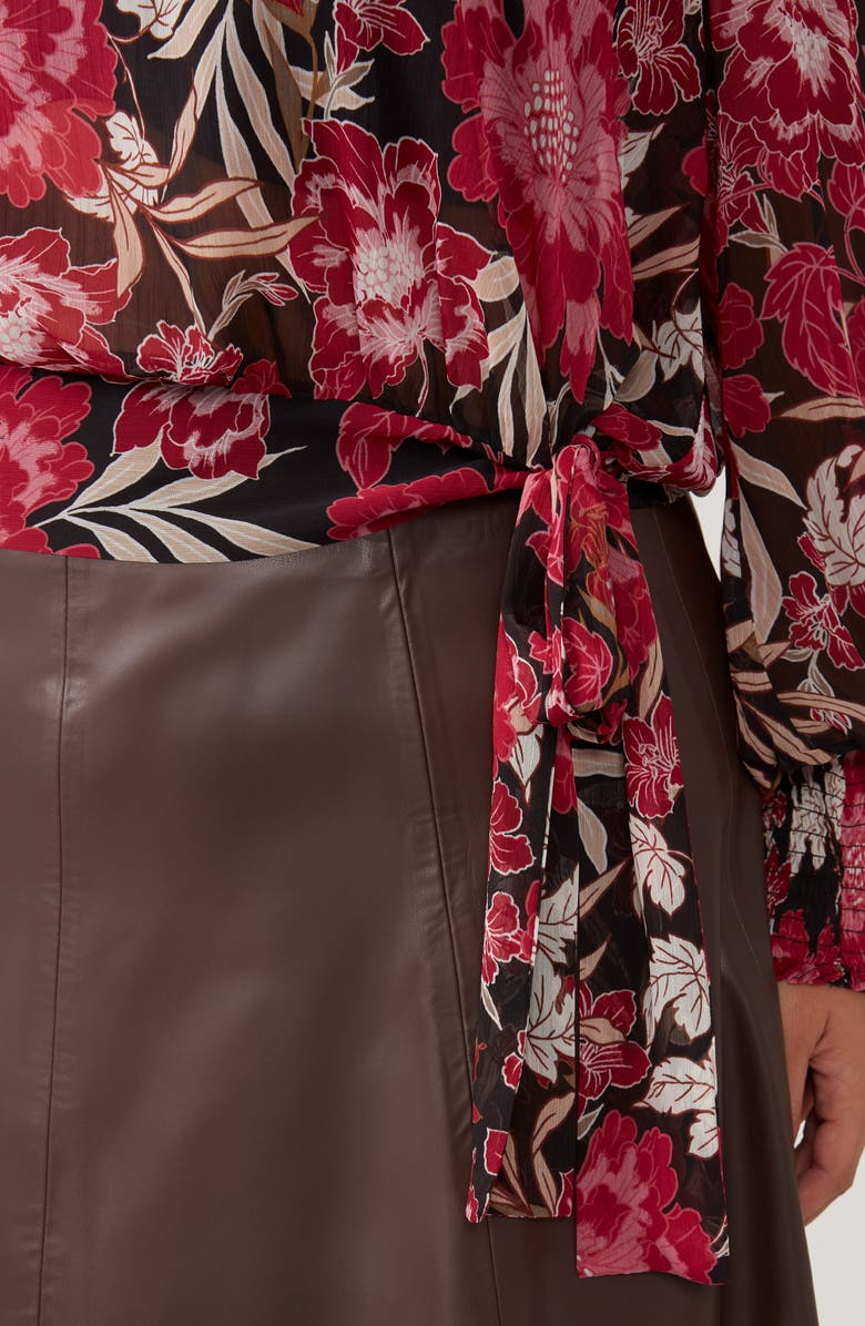 Estelle Petal Dream Floral Tie Hem Chiffon Top, Alternate, color, 