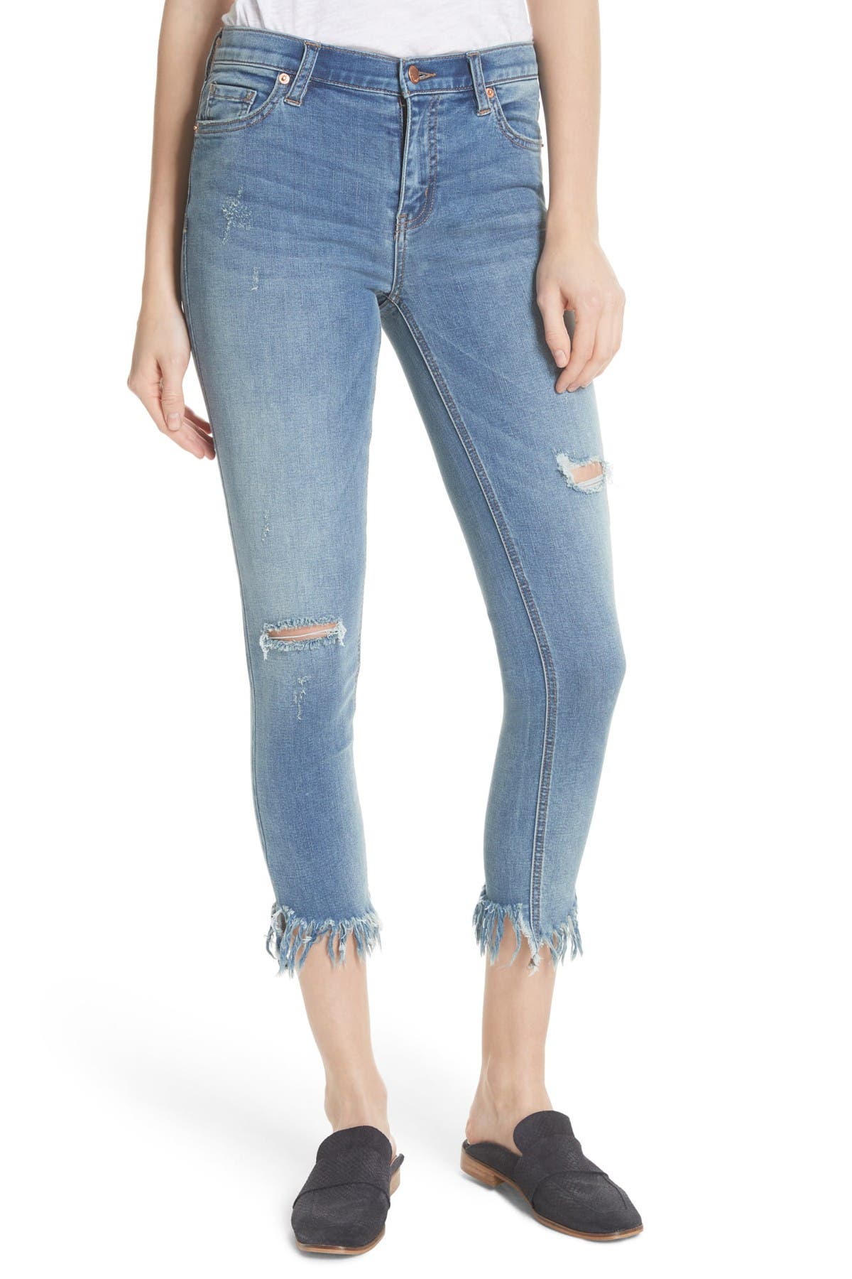great heights frayed skinny jeans