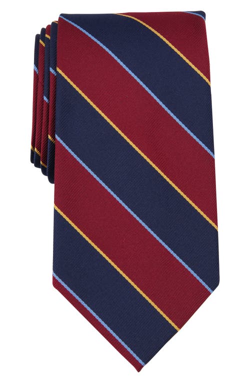Shop Brooks Brothers Og Stripe Silk Blend Tie In Dark Red