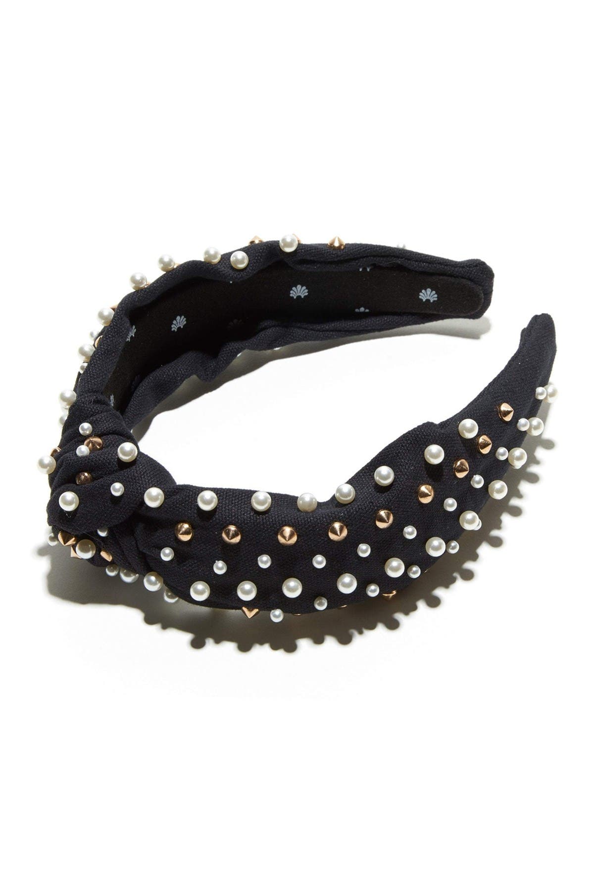 Lele Sadoughi Jet Woven Multi Pearl & Stud Headband In Black