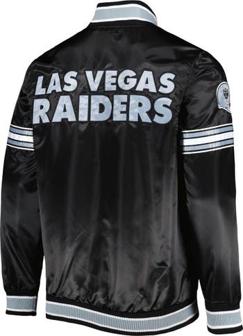 Las Vegas Raiders Starter Midfield Satin Full-Snap Varsity Jacket - Black