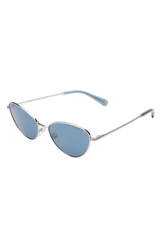 Shop Swarovski 58mm Cat Eye Sunglasses In Silver