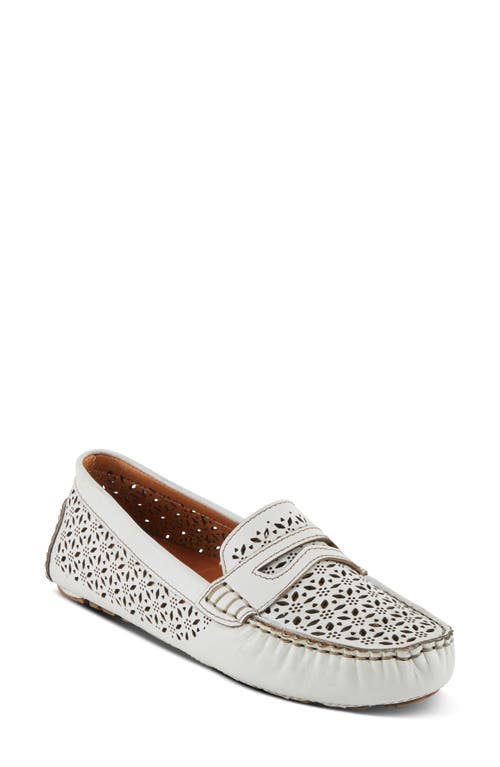 Spring Step Crain Driving Penny Loafer In White