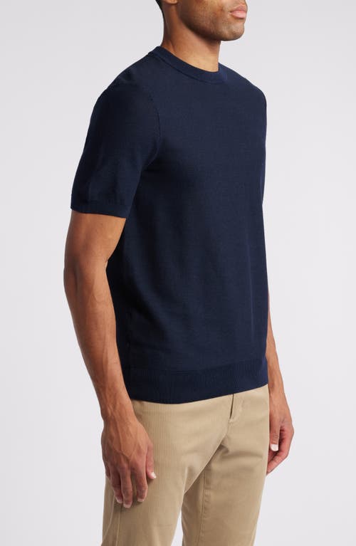 Shop Hugo Boss Boss Tantino Cotton Blend Crewneck Top In Dark Blue